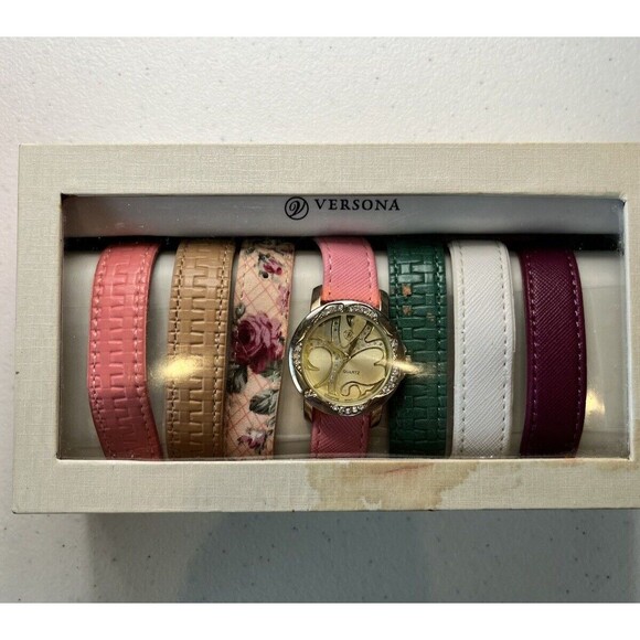 Versona Womens Wrist Watch and 7 each Interchangeable Bands-Working Watch - Picture 1 of 8